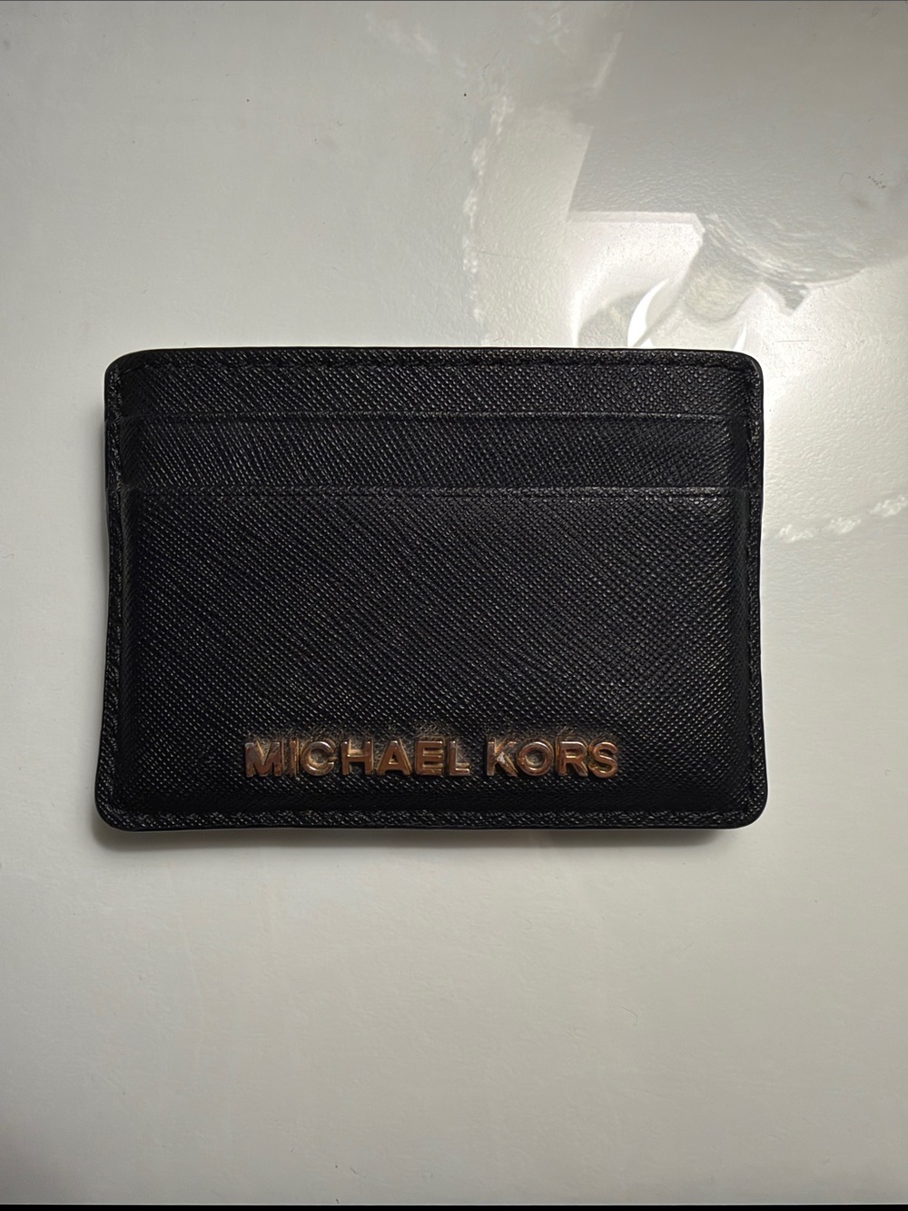 Michael Kors Black Card & Key Holder with Gold Logo